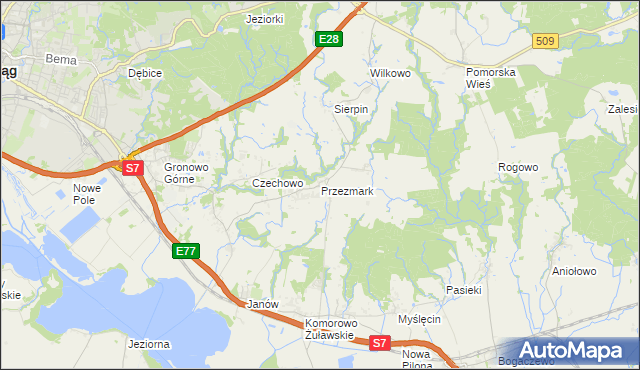 mapa Przezmark gmina Elbląg, Przezmark gmina Elbląg na mapie Targeo