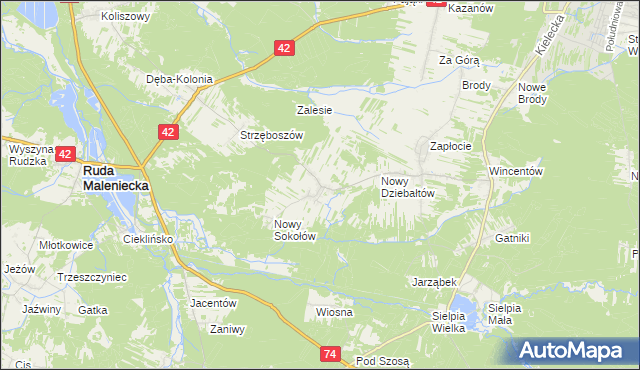 mapa Stary Sokołów, Stary Sokołów na mapie Targeo