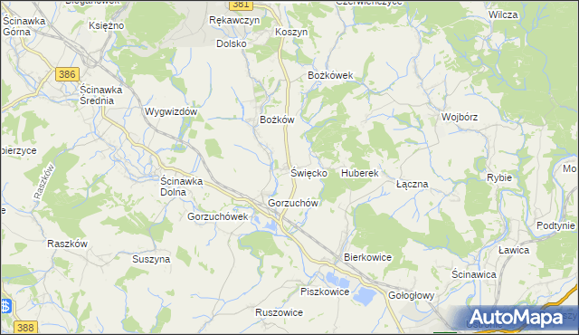 mapa Święcko, Święcko na mapie Targeo