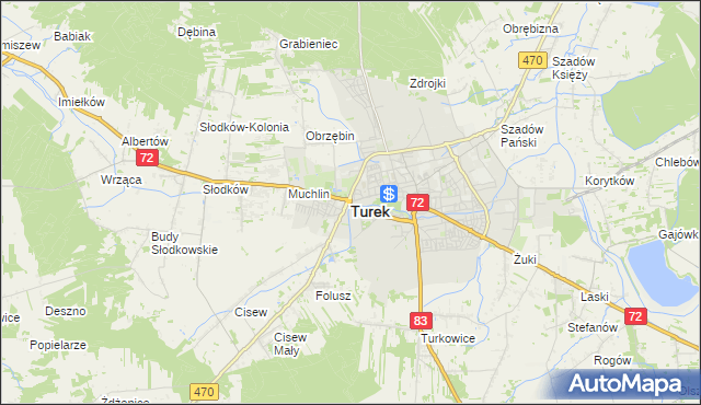 mapa Turka, Turek na mapie Targeo