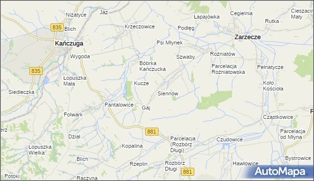 mapa Siennów, Siennów na mapie Targeo