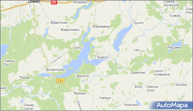 mapa Szteklin, Szteklin na mapie Targeo