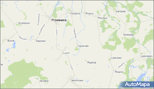 mapa Topolinek gmina Przelewice, Topolinek gmina Przelewice na mapie Targeo