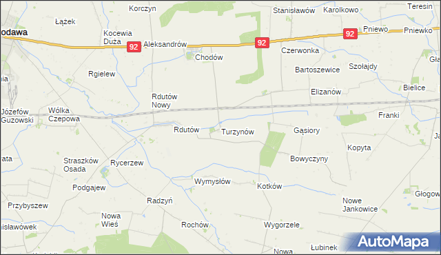 mapa Turzynów, Turzynów na mapie Targeo