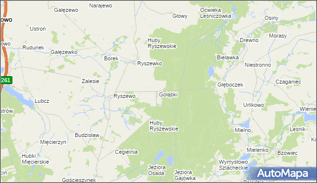mapa Gołąbki gmina Rogowo, Gołąbki gmina Rogowo na mapie Targeo