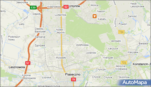 mapa Józefosław, Józefosław na mapie Targeo