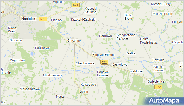 mapa Popowo-Północ, Popowo-Północ na mapie Targeo