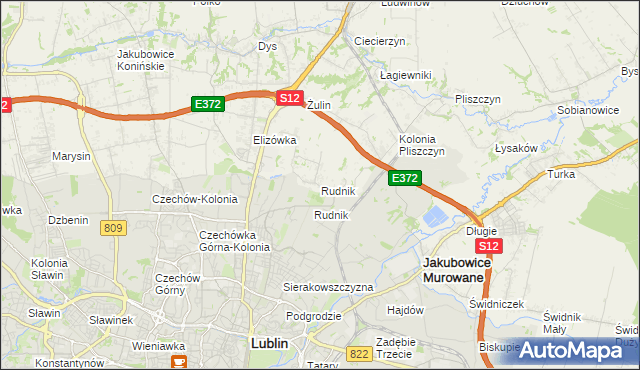 mapa Rudnik gmina Wólka, Rudnik gmina Wólka na mapie Targeo