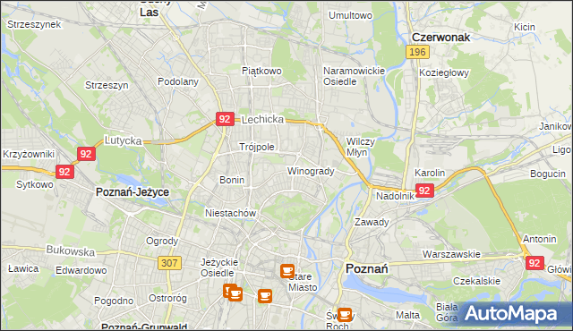 mapa Winogrady, Winogrady na mapie Targeo