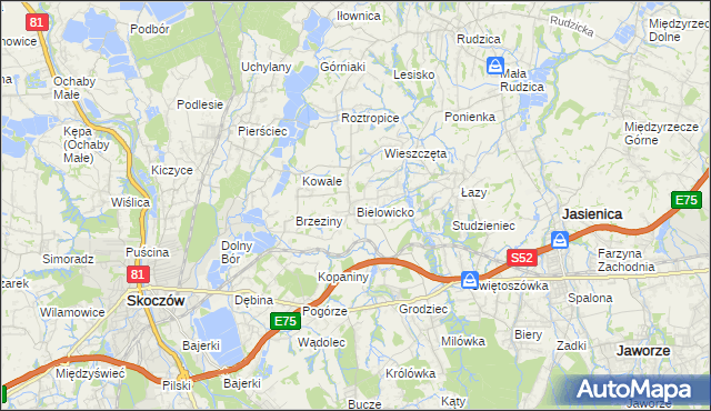 mapa Bielowicko, Bielowicko na mapie Targeo