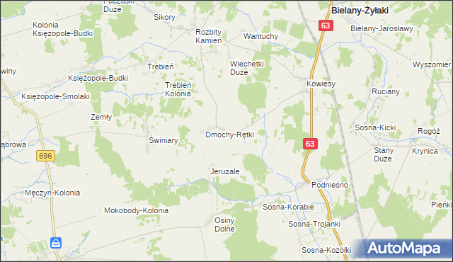 mapa Dmochy-Rogale, Dmochy-Rogale na mapie Targeo