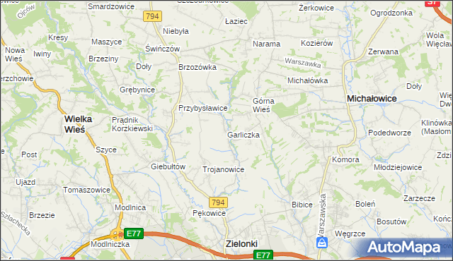 mapa Garliczka, Garliczka na mapie Targeo