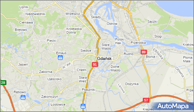 mapa Gdańska, Gdańsk na mapie Targeo