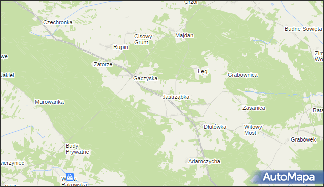 mapa Jastrząbka, Jastrząbka na mapie Targeo