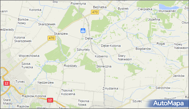 mapa Kobierno gmina Opatówek, Kobierno gmina Opatówek na mapie Targeo