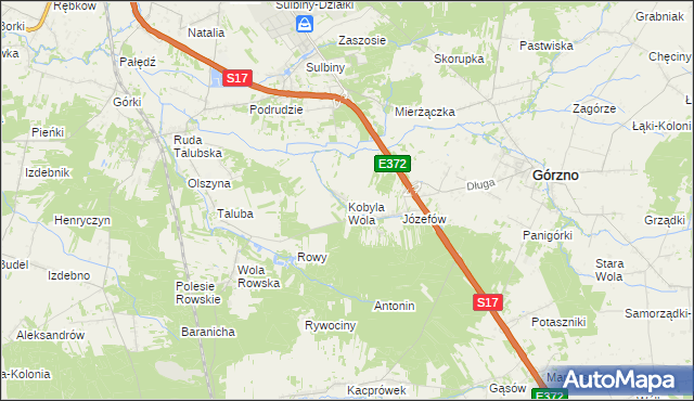 mapa Kobyla Wola, Kobyla Wola na mapie Targeo