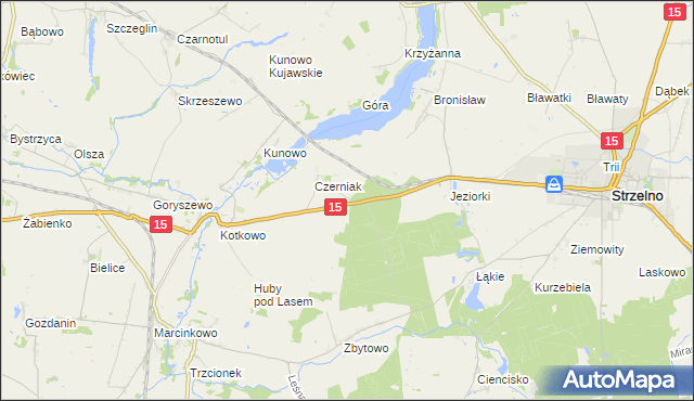 mapa Kopce gmina Mogilno, Kopce gmina Mogilno na mapie Targeo