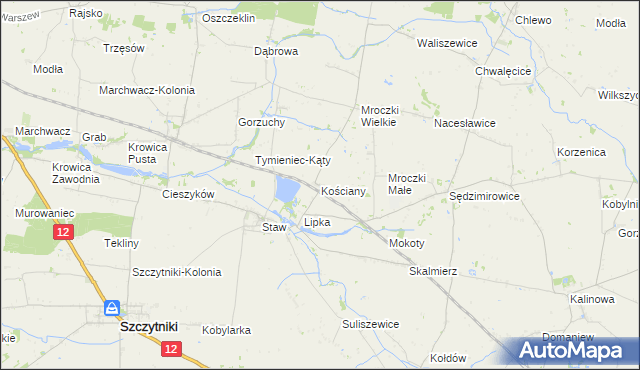 mapa Kościany, Kościany na mapie Targeo