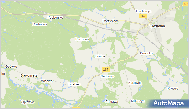 mapa Liśnica, Liśnica na mapie Targeo