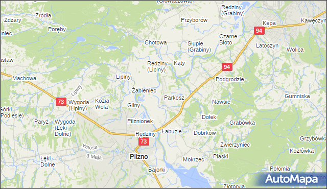 mapa Parkosz, Parkosz na mapie Targeo