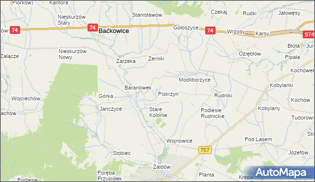 mapa Piskrzyn, Piskrzyn na mapie Targeo