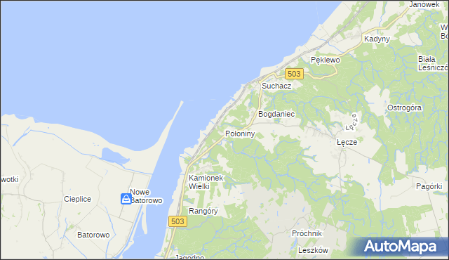 mapa Połoniny, Połoniny na mapie Targeo