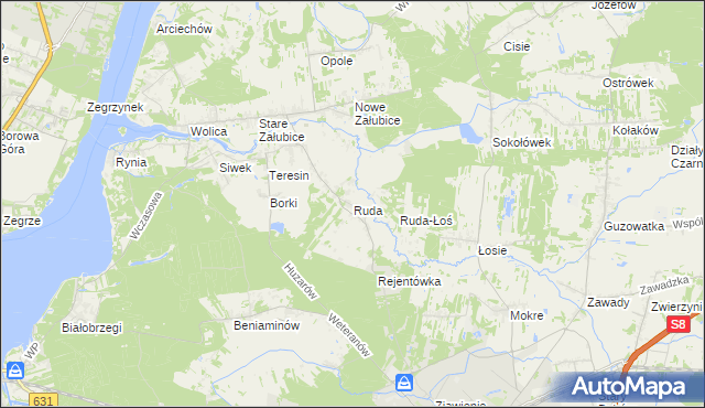 mapa Ruda gmina Radzymin, Ruda gmina Radzymin na mapie Targeo