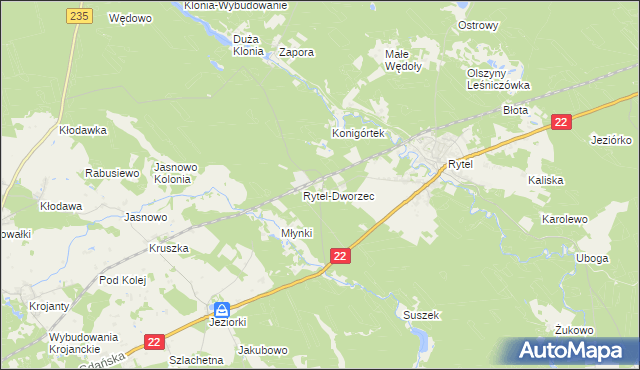 mapa Rytel-Nadleśnictwo, Rytel-Nadleśnictwo na mapie Targeo