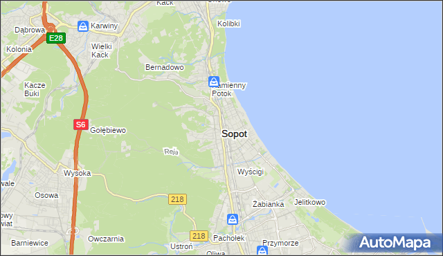 mapa Sopotu, Sopot na mapie Targeo