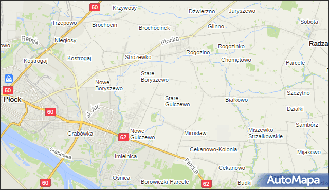 mapa Stare Gulczewo, Stare Gulczewo na mapie Targeo