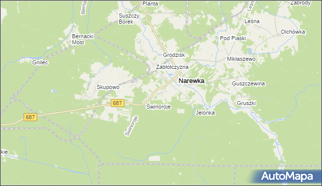mapa Stoczek gmina Narewka, Stoczek gmina Narewka na mapie Targeo