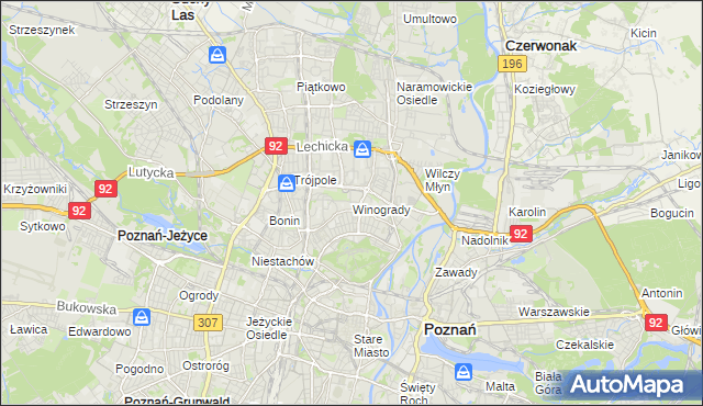 mapa Winogrady, Winogrady na mapie Targeo