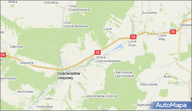 mapa Wólka Gościeradowska, Wólka Gościeradowska na mapie Targeo
