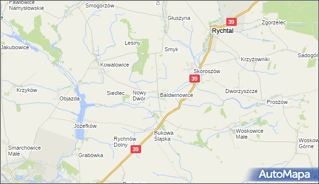 mapa Baldwinowice gmina Namysłów, Baldwinowice gmina Namysłów na mapie Targeo