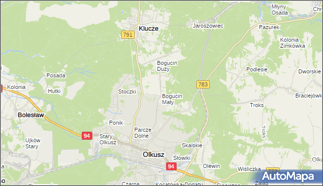 mapa Bogucin Mały, Bogucin Mały na mapie Targeo