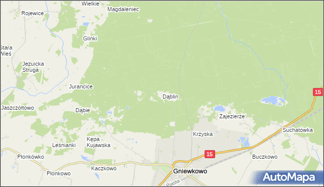 mapa Dąblin, Dąblin na mapie Targeo