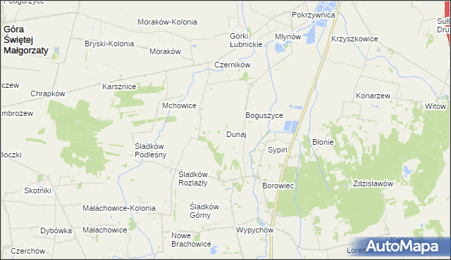 mapa Dunaj gmina Piątek, Dunaj gmina Piątek na mapie Targeo