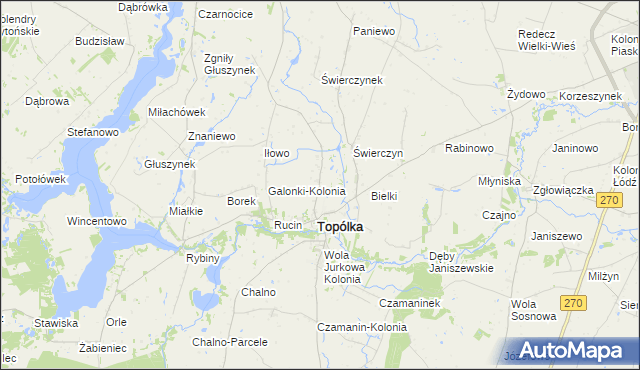 mapa Galonki gmina Topólka, Galonki gmina Topólka na mapie Targeo