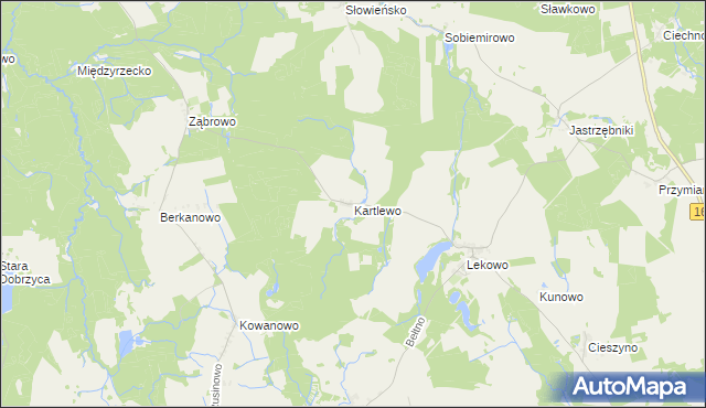 mapa Kartlewo gmina Świdwin, Kartlewo gmina Świdwin na mapie Targeo