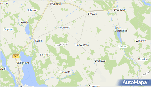 mapa Łodwigowo, Łodwigowo na mapie Targeo