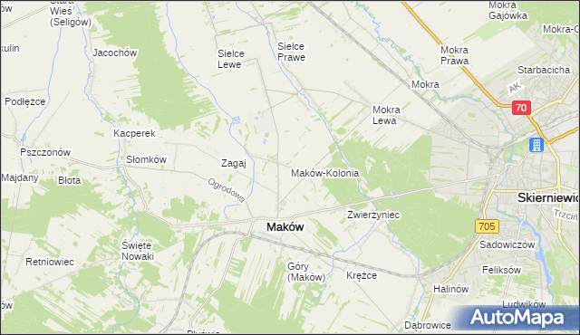 mapa Maków-Kolonia, Maków-Kolonia na mapie Targeo