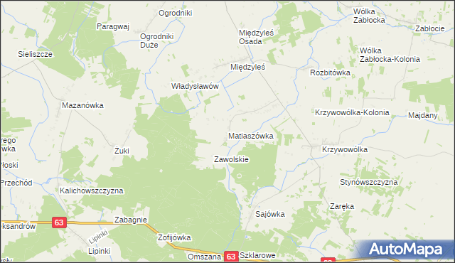 mapa Matiaszówka, Matiaszówka na mapie Targeo