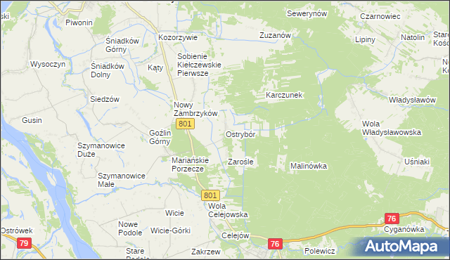 mapa Ostrybór, Ostrybór na mapie Targeo