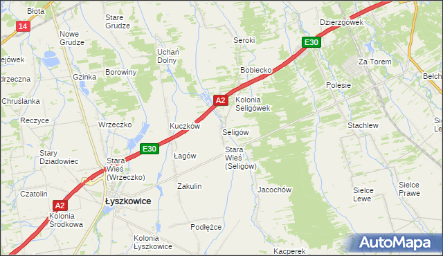 mapa Seligów, Seligów na mapie Targeo