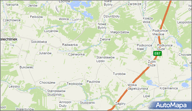 mapa Stanisławów Lipski, Stanisławów Lipski na mapie Targeo