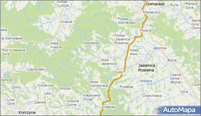 mapa Wola Jasienicka, Wola Jasienicka na mapie Targeo