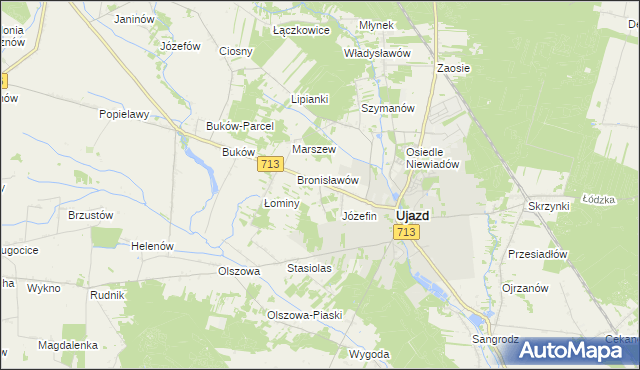 mapa Konstancin gmina Ujazd, Konstancin gmina Ujazd na mapie Targeo