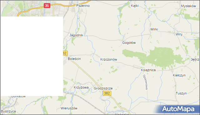 mapa Krzczonów gmina Świdnica, Krzczonów gmina Świdnica na mapie Targeo
