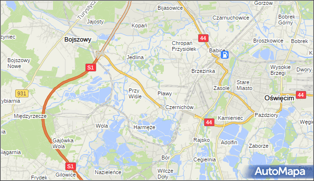 mapa Pławy, Pławy na mapie Targeo
