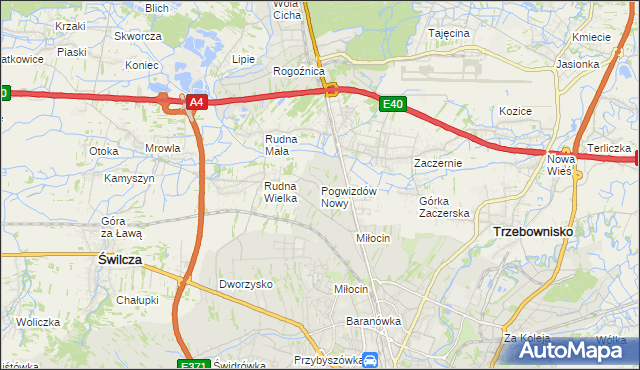 mapa Pogwizdów Nowy, Pogwizdów Nowy na mapie Targeo